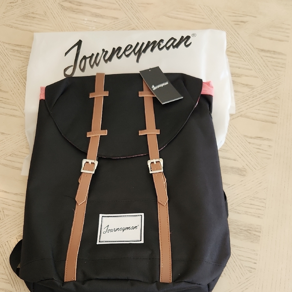 NWT Journeyman Black and Brown Backpack Business Laptop Bag